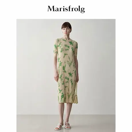 【爆款补单】Marisfrolg玛丝菲尔秋季新款时尚海鸥花稿针织连衣裙商品大图