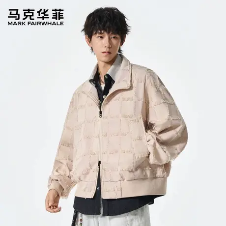 马克华菲美式复古立领夹克男士春秋潮牌宽松休闲百搭工装外套上衣图片