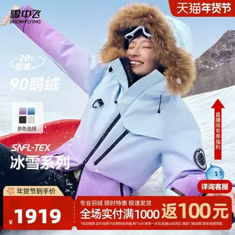 雪中飞冰雪系列2026春新商场同款鹅绒服男女热感户外貉子毛领派克商品大图