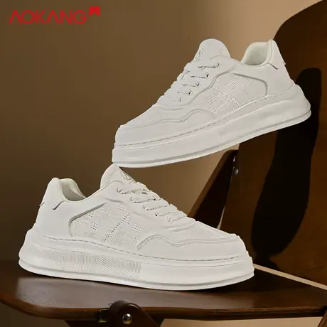 奥康官方正品休闲板鞋男2026春季增高轻奢小白鞋英伦风时尚运动鞋图片