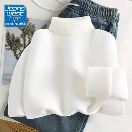 真维斯LIFE慵懒风软糯高级感超好看毛衣女秋冬2023新款高领打底衫商品大图