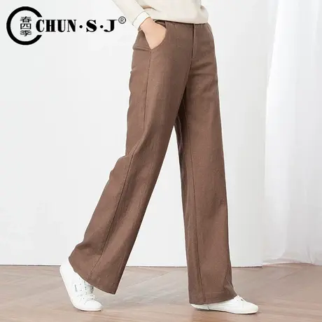 阔腿裤女春夏棉麻裤子高腰垂感直筒宽松休闲亚麻女裤夏季薄款长裤图片