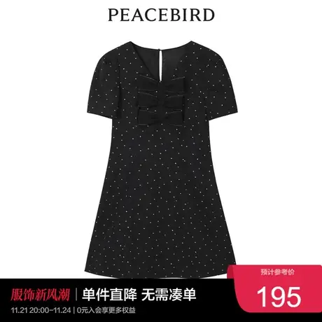 太平鸟时尚年新款蝴蝶结泡泡袖连衣裙A5FAC2A50图片