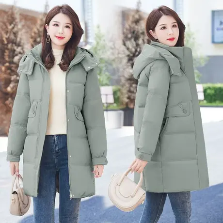 中长款羽绒棉服女韩版宽松外套棉袄2023年新款冬装小个子加厚棉衣图片