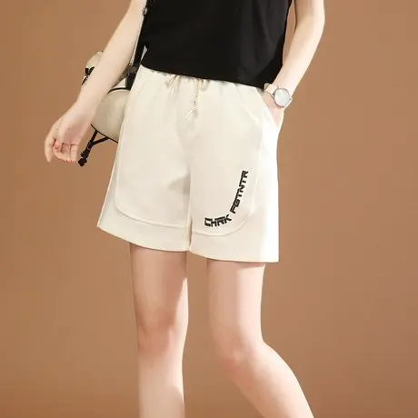 韩潮袭人松紧腰宽松休闲短裤热裤女夏季新款显瘦运动裤阔腿裤薄款商品大图