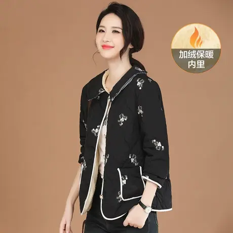 韩潮袭人复古娃娃领刺绣棉服外套女2023冬新款百搭时髦棉服面包服图片