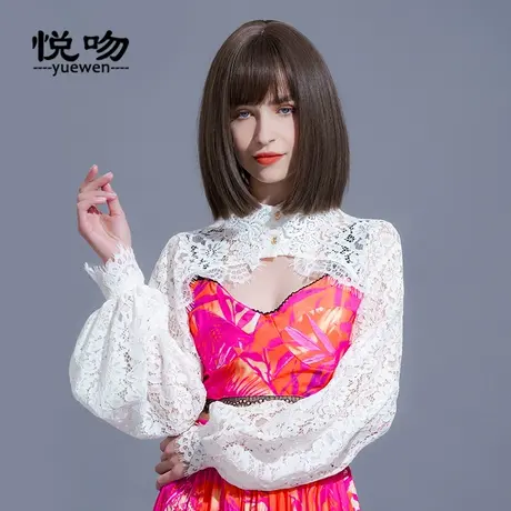 灯笼袖防晒衣女短外套罩衫短款超仙洋气蕾丝小披肩夏百搭长袖坎肩商品大图
