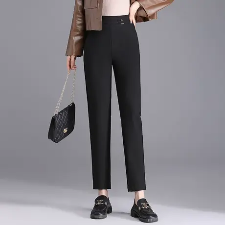 黑色哈伦裤女2023年秋季新款小个子修身显瘦休闲高腰弹力九分裤图片