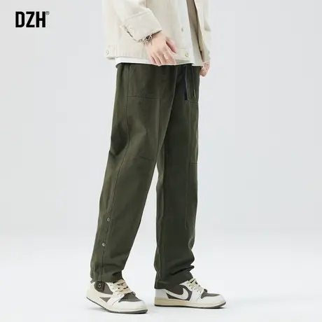 男士军绿色伐木工装裤潮牌男直筒宽松裤子男款秋季休闲裤2024新款商品大图