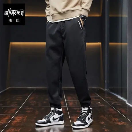 伟臣2023秋冬加厚大码男式休闲裤胖子加肥加大束脚裤肥佬小脚长裤商品大图