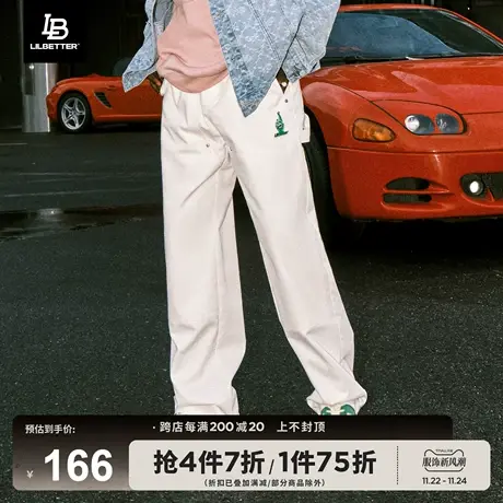 Lilbetter幸运手势工装裤男美式裤子街头直筒裤潮牌百搭休闲长裤商品大图