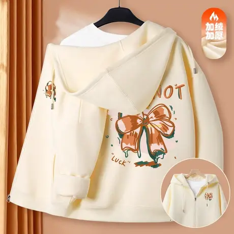 今年流行漂亮卫衣女秋冬加绒加厚2023新款冬季保暖小个子外套爆款商品大图