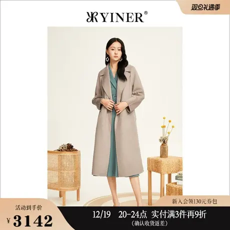 【绵羊毛+山羊绒】YINER音儿女装冬季设计感外套双面呢子大衣商品大图