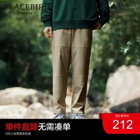 太平鸟男装 工装裤男美式伐木裤2023年秋季新款卡其色休闲伞兵裤图片