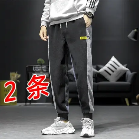 胖子男装潮流秋季长裤阔腿休闲宽松加肥加大码肥胖人运动肥佬裤子商品大图