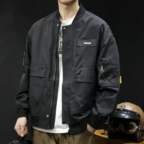 棒球领夹克男春秋外套男装工装大码男士休闲飞行衣服春季2024新款商品大图