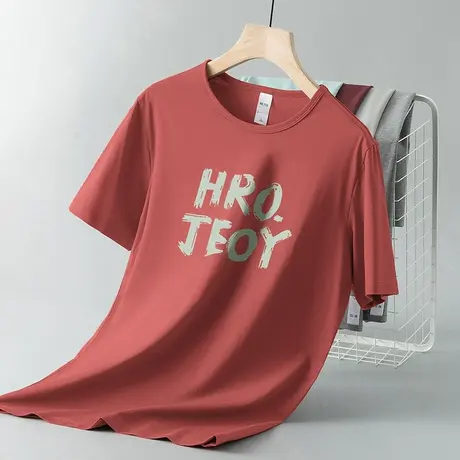 莫代尔短袖t恤男装2024新款夏季冰丝速干凉感半袖潮流百搭体恤衫商品大图