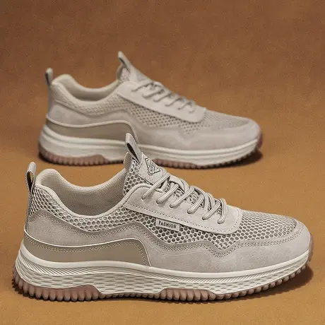 男鞋2024新款夏季透气薄款网面休闲运动网鞋防滑耐磨工作劳保潮鞋商品大图