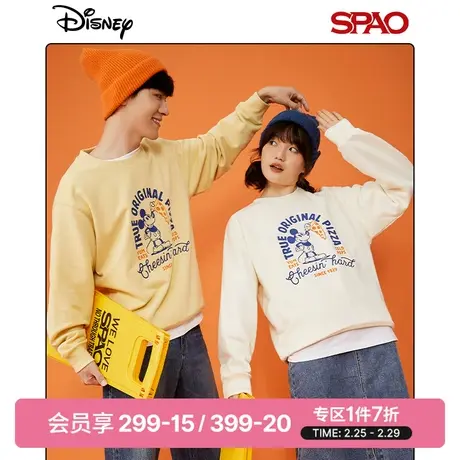 SPAO迪士尼米奇米妮联名春季情侣款宽松套头休闲卫衣SPMWC1CD02图片