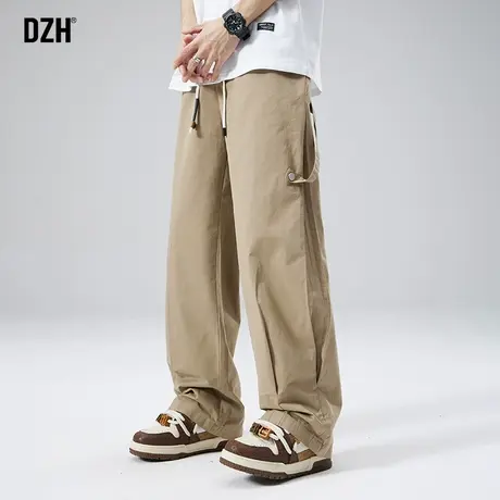 男士卡其色工装裤男春秋纯棉宽松潮牌休闲裤子男款美式2024年新款商品大图