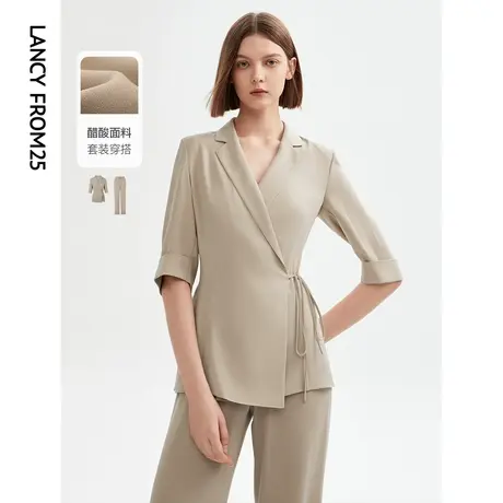 朗姿醋酸气质短袖职业女士西装外套夏季西服高级感上衣2023年新款图片