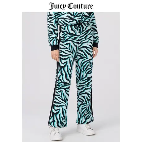 Juicy Couture橘滋美式春季新款动物纹纯棉针织直筒长裤休闲裤商品大图