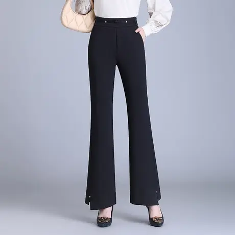 2023秋装新款女裤微喇裤坠感通勤高腰显瘦长裤气质休闲西装喇叭裤图片