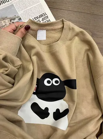 美式复古hiphop卫衣女春秋宽松韩版上衣bf慵懒风薄款潮牌ins外套商品大图