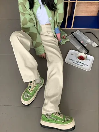 清仓捡漏慵懒风休闲牛仔裤女韩版宽松百搭休闲阔腿直筒裤子潮ins商品大图