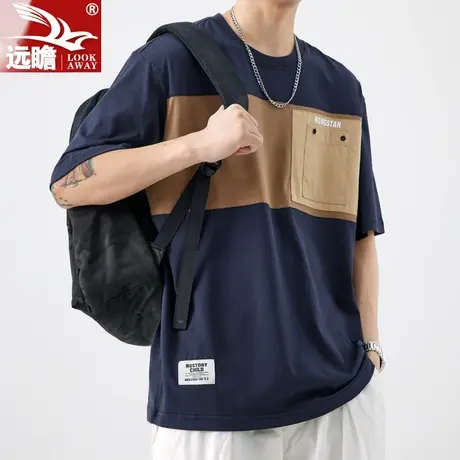 男士短袖t恤夏季薄款简约纯棉重磅体恤宽松潮流百搭美式休闲上衣T商品大图