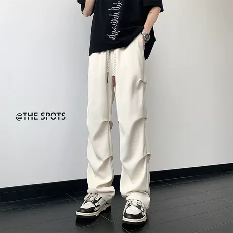 裤子男款夏季美式高街vibe降落伞兵裤薄款高级感宽松阔腿休闲长裤商品大图