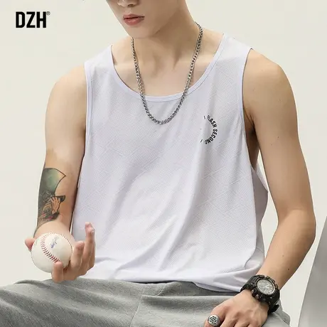 男士坎肩篮球背心男款运动白色无袖t恤夏季薄款2023新款运动上衣商品大图