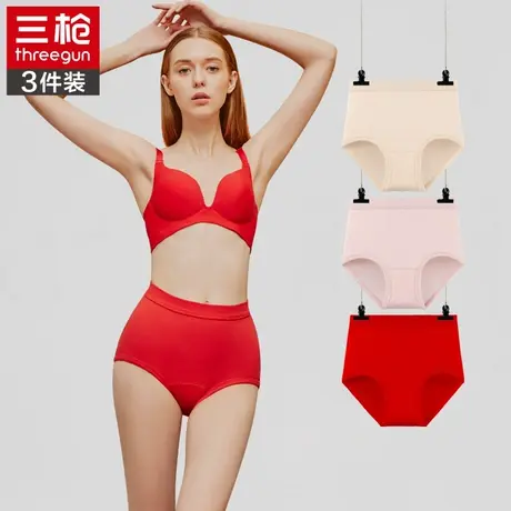 三枪2025年本命年红色新疆棉内裤红纯棉女中年女士三角裤内裤底裤商品大图