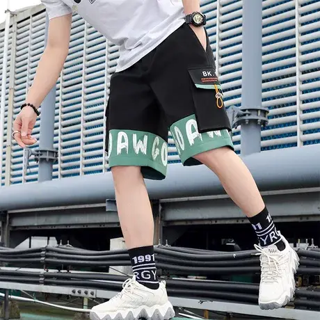 工装短裤男士夏季薄款外穿宽松潮流休闲中裤ins潮牌百搭五分裤子商品大图