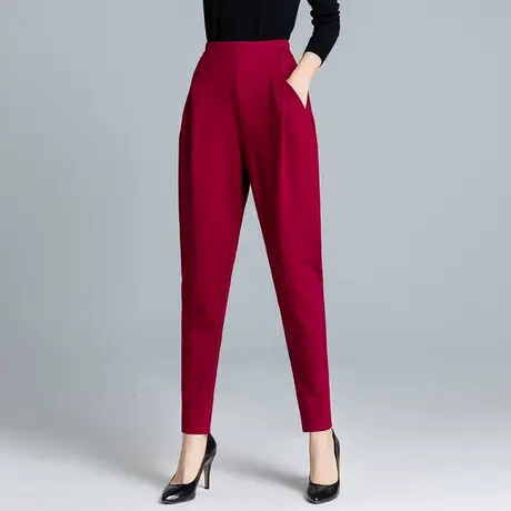 哈伦裤女秋冬宽松萝卜裤大码女裤休闲高腰显瘦百搭小脚裤黑色裤子商品大图