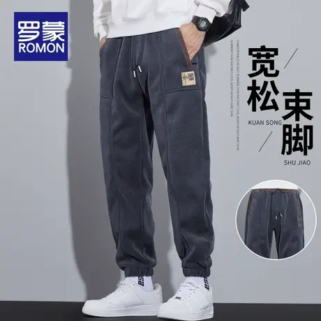 罗蒙秋冬休闲裤男灯芯绒宽松直筒裤长裤春秋新款休闲男裤男士裤子商品大图