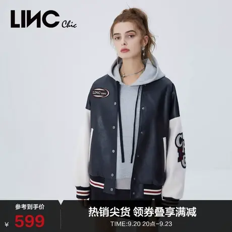 LINCCHIC金羽杰外套街头潮酷宽松棒球服夹克外套女S221FU033图片
