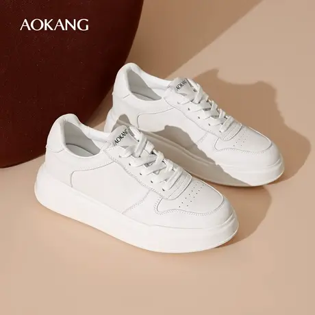奥康 女鞋2026春季新款时尚休闲百搭小白鞋通勤厚底增高休闲鞋N图片
