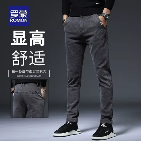 罗蒙秋季高端男士休闲裤商务弹力修身直筒潮流2025新款长裤子N1Z商品大图