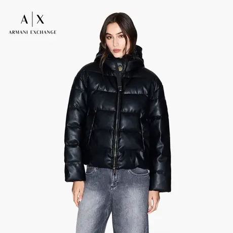 ARMANI EXCHANGE/阿玛尼秋季新款女士连帽双向拉链潮流棉服外套图片
