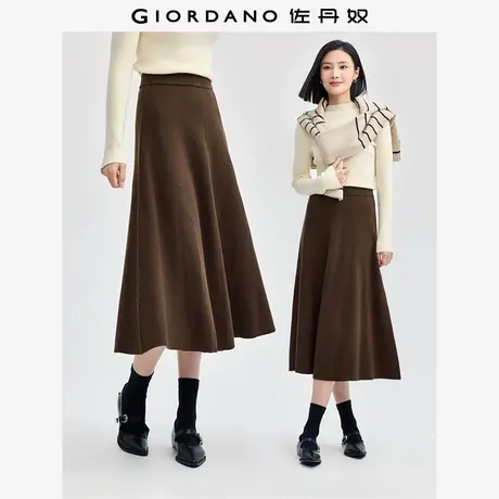 佐丹奴裙子女装毛织松紧腰A字半身裙 13464760商品大图