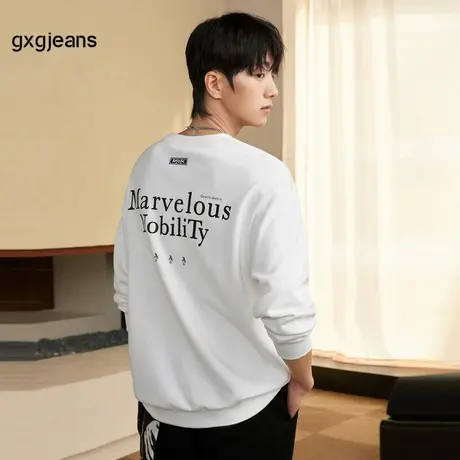 gxg.jeans男装2024年秋季新款圆领卫衣J24D313006商品大图
