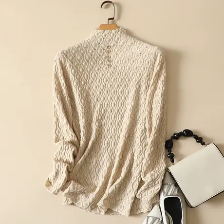 半高领毛衣套头打底衫女秋冬2022年新款内搭爆款百搭洋气针织衫女商品大图