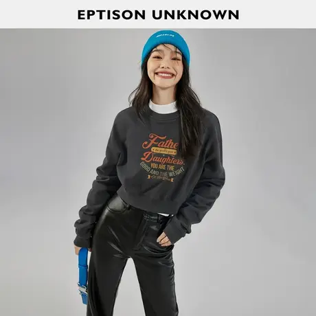 EPTISON卫衣女生2023年秋装新款小个子美式时尚纯棉休闲短款上衣商品大图