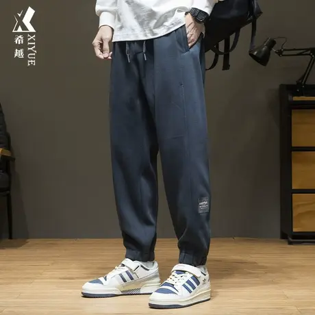 希越重磅加厚男士休闲裤子加肥加大码宽松束脚运动裤2023秋冬男裤商品大图