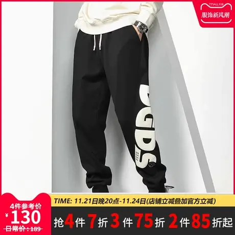 GxxH大码男装卫裤休闲帅气胖子宽松潮流2025冬季加绒运动宽松长裤商品大图