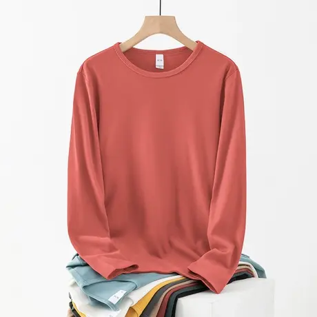 德绒长袖t恤男潮流秋冬季保暖双面绒内搭打底衫纯色小衫圆领秋衣图片