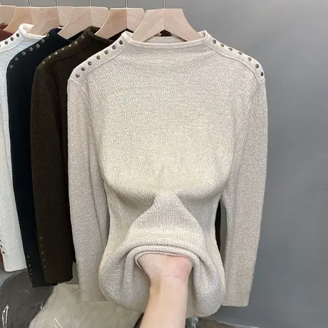 半高领爆款毛衣女打底衫2023秋冬新款套头外穿针织衫厚内搭上衣潮图片