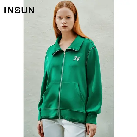 恩裳奥莱2023春季休闲弹力棉宽松短款外套商品大图