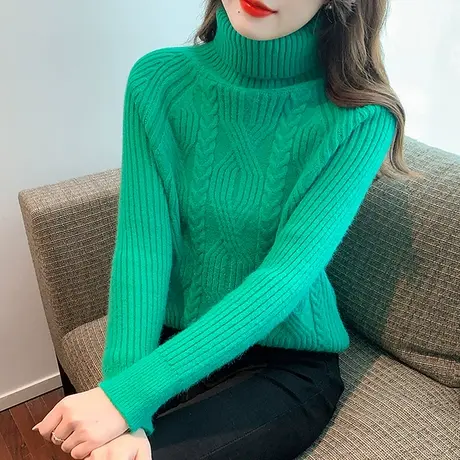 欧货高领毛衣女秋冬时尚气质内搭保暖针织打底衫显瘦紧身上衣长袖商品大图